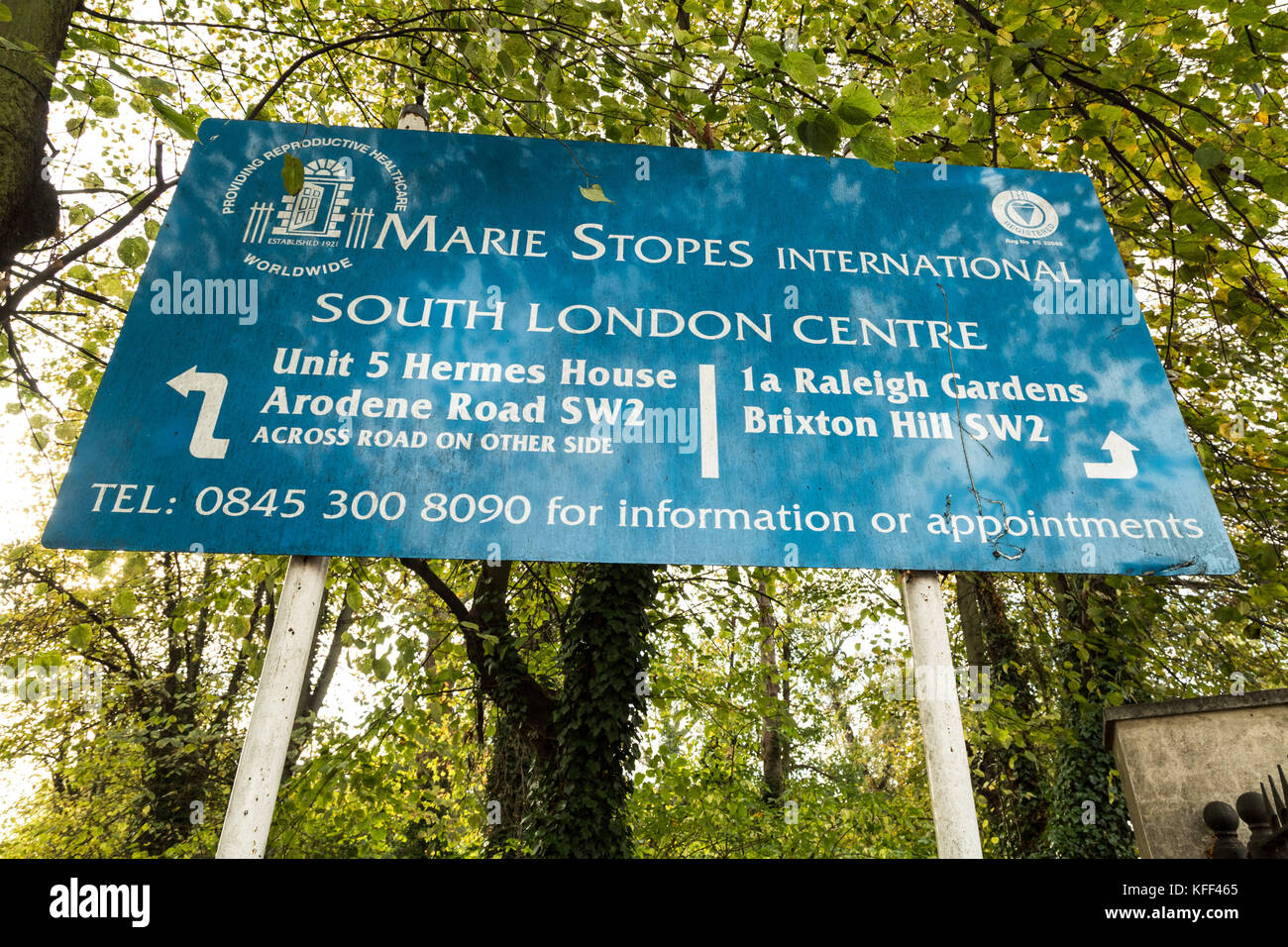 Marie Stopes International Health Clinic à Brixton, dans le sud de Londres, au Royaume-Uni. Banque D'Images