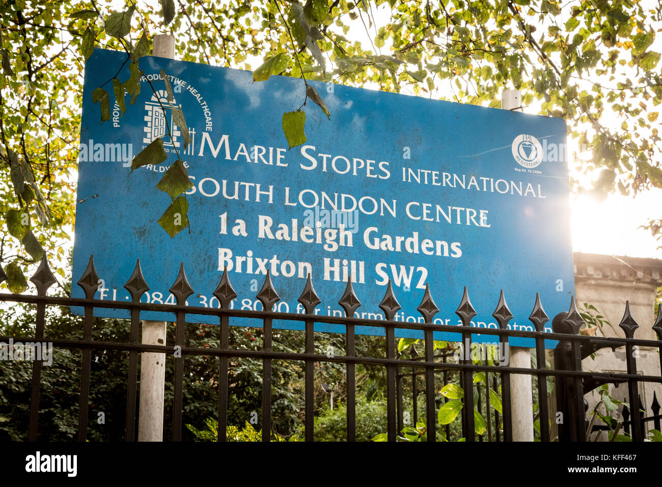 Marie Stopes International Health Clinic à Brixton, dans le sud de Londres, au Royaume-Uni. Banque D'Images