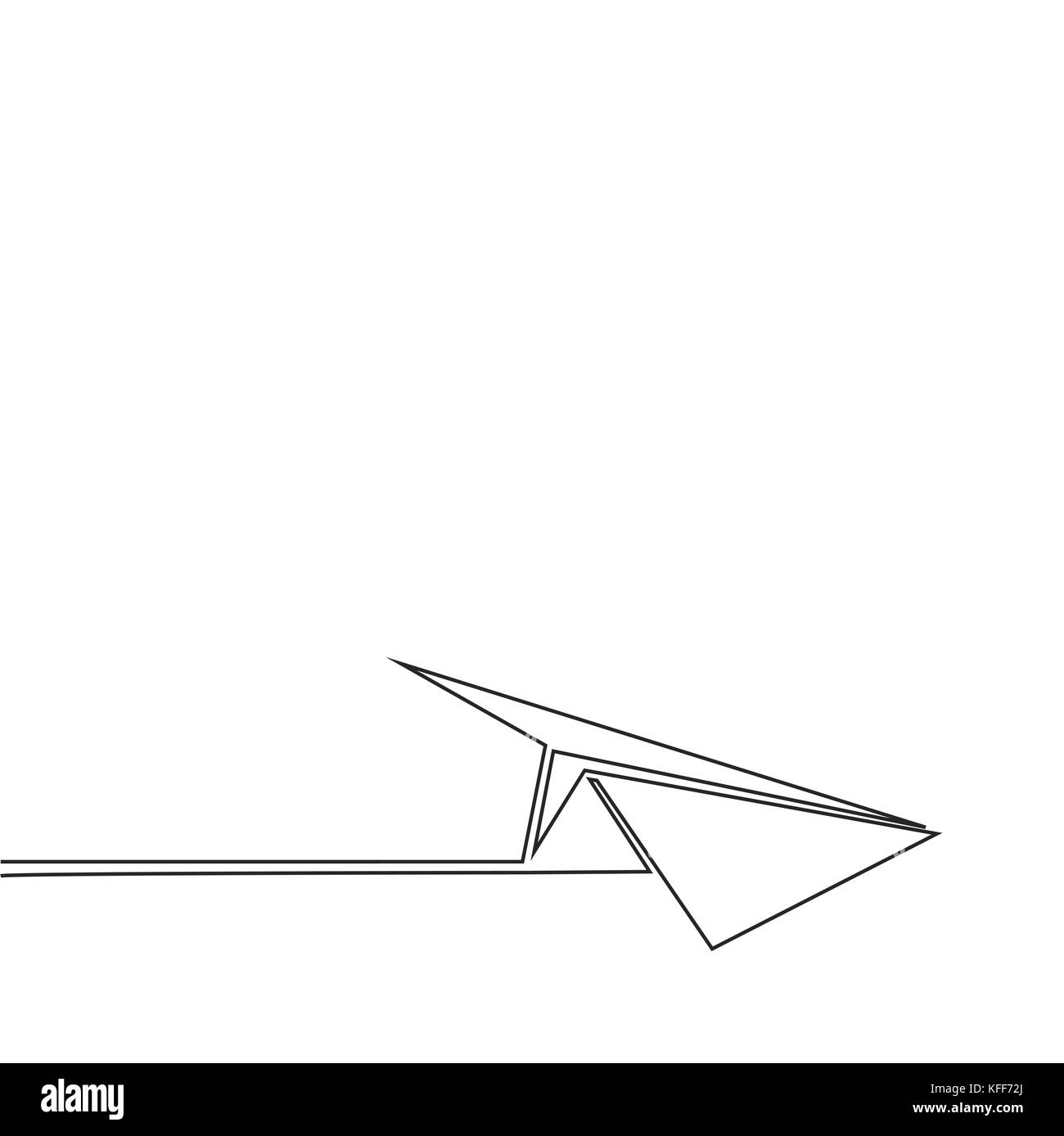 Ligne continue dessin d'avion en papier. Vector illustration message icône d'affaires Illustration de Vecteur