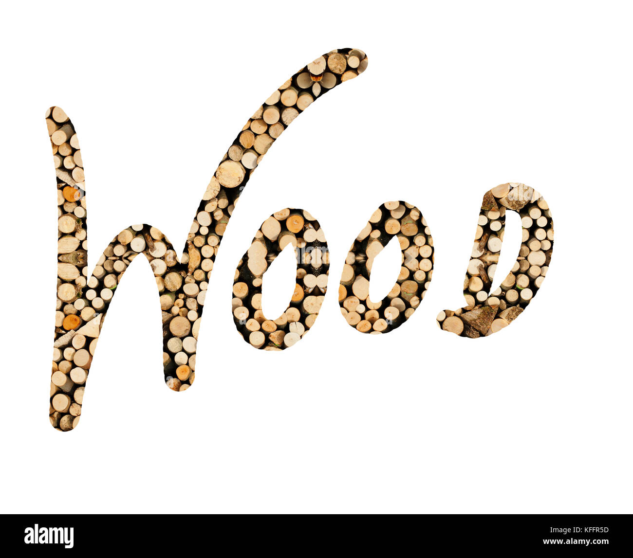 Das Wort Bois mit Holz Stangen geschrieben, dargestellt Banque D'Images