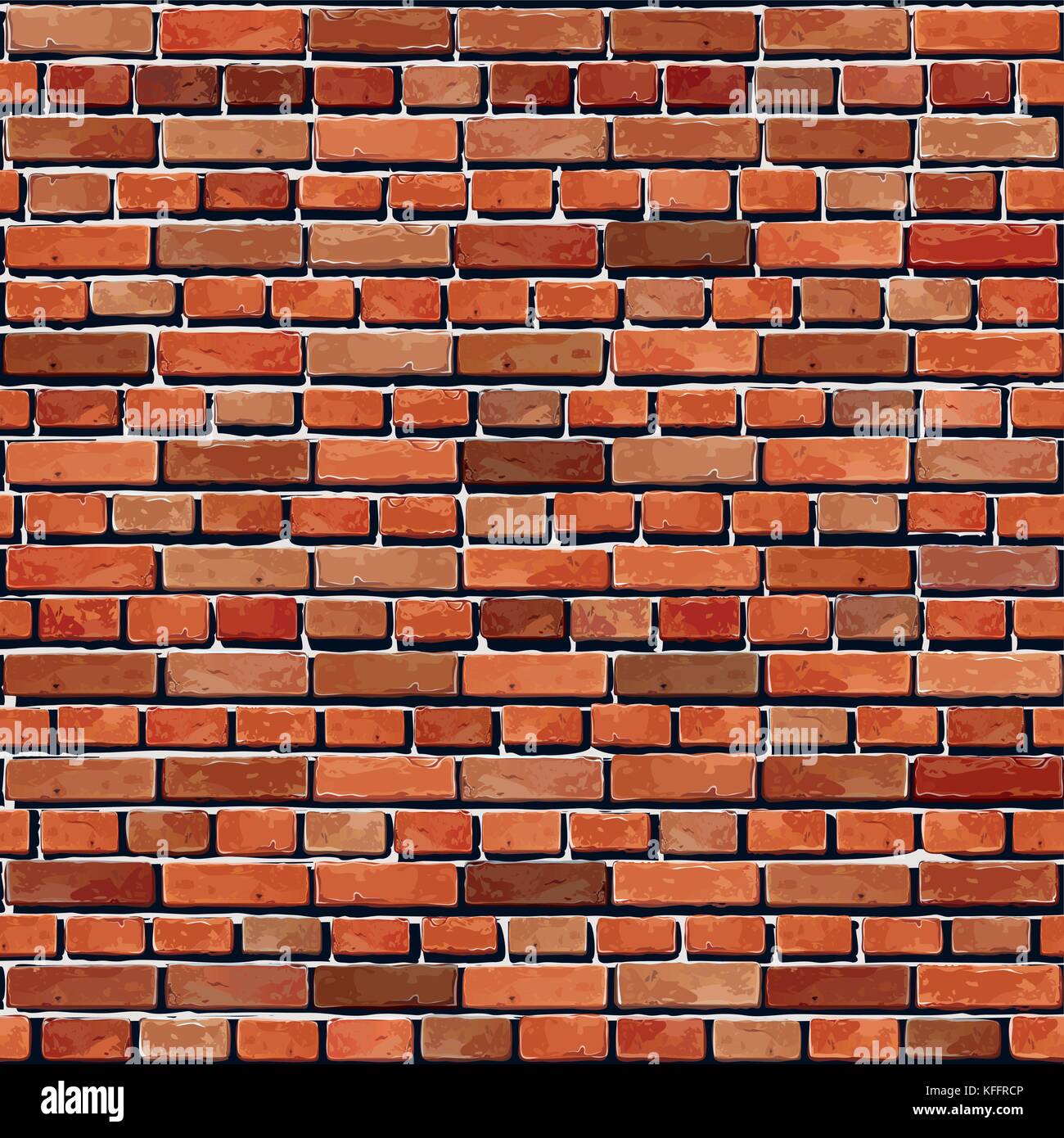 Mur de brique rouge fond illustration vectoriel continu - texture pattern pour reproduire en continu. Illustration de Vecteur