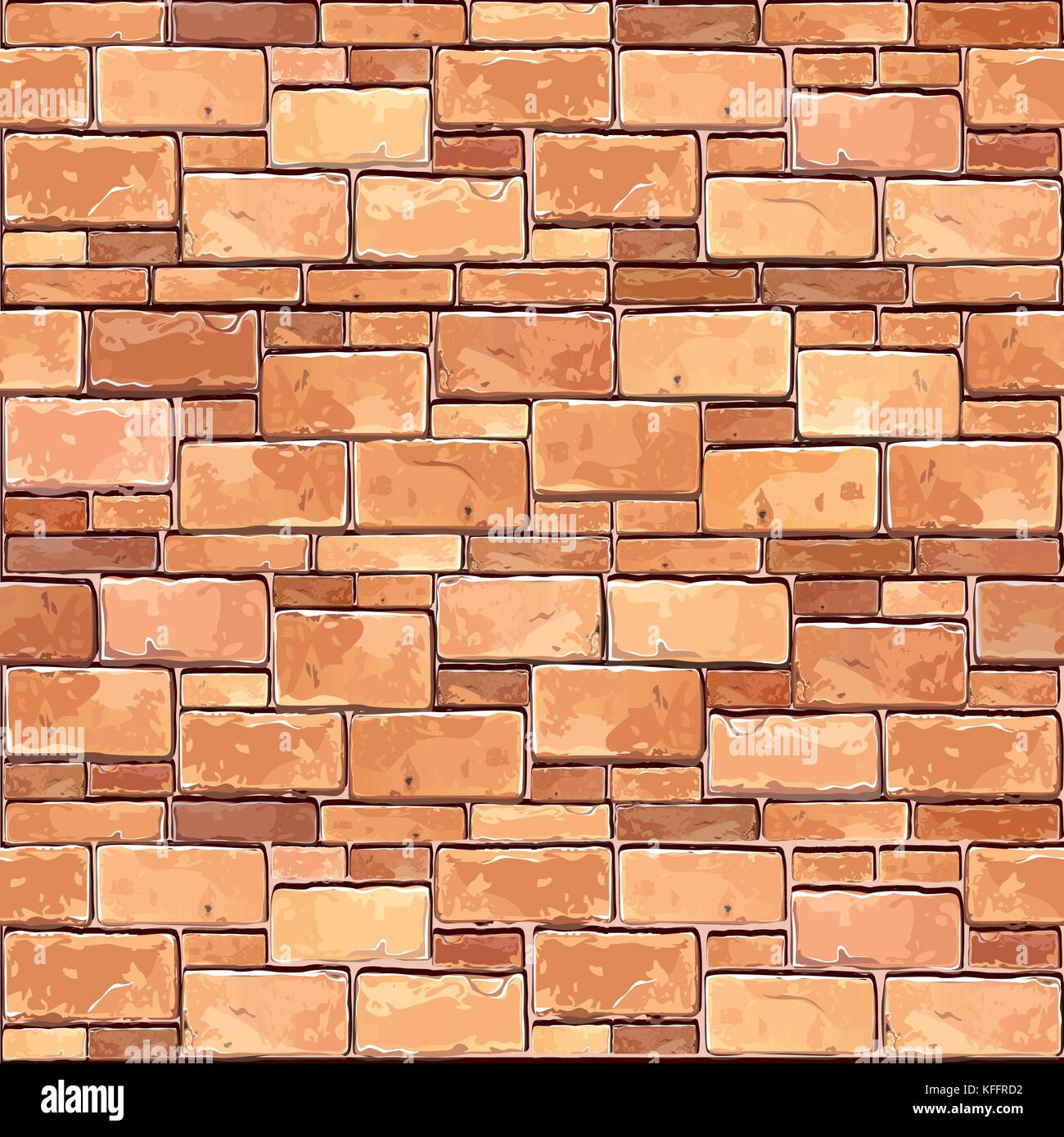 Mur de brique rouge fond illustration vectoriel continu - texture pattern pour reproduire en continu. Illustration de Vecteur