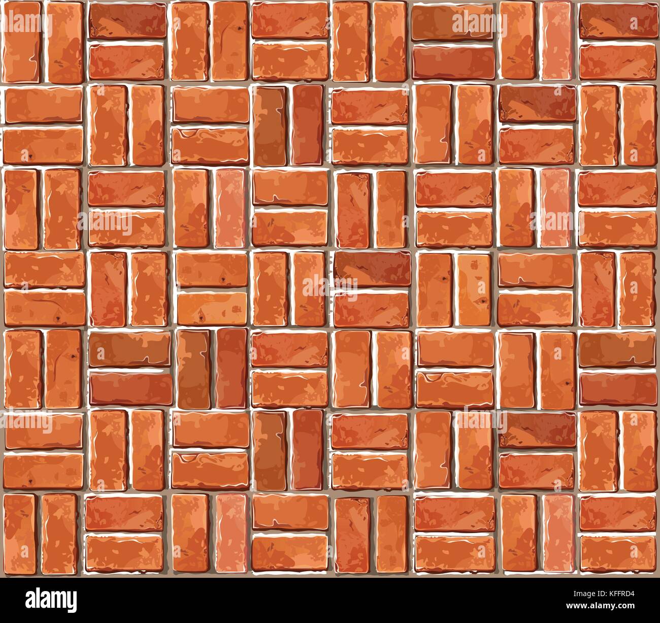 Mur de brique rouge fond illustration vectoriel continu - texture pattern pour reproduire en continu. Illustration de Vecteur