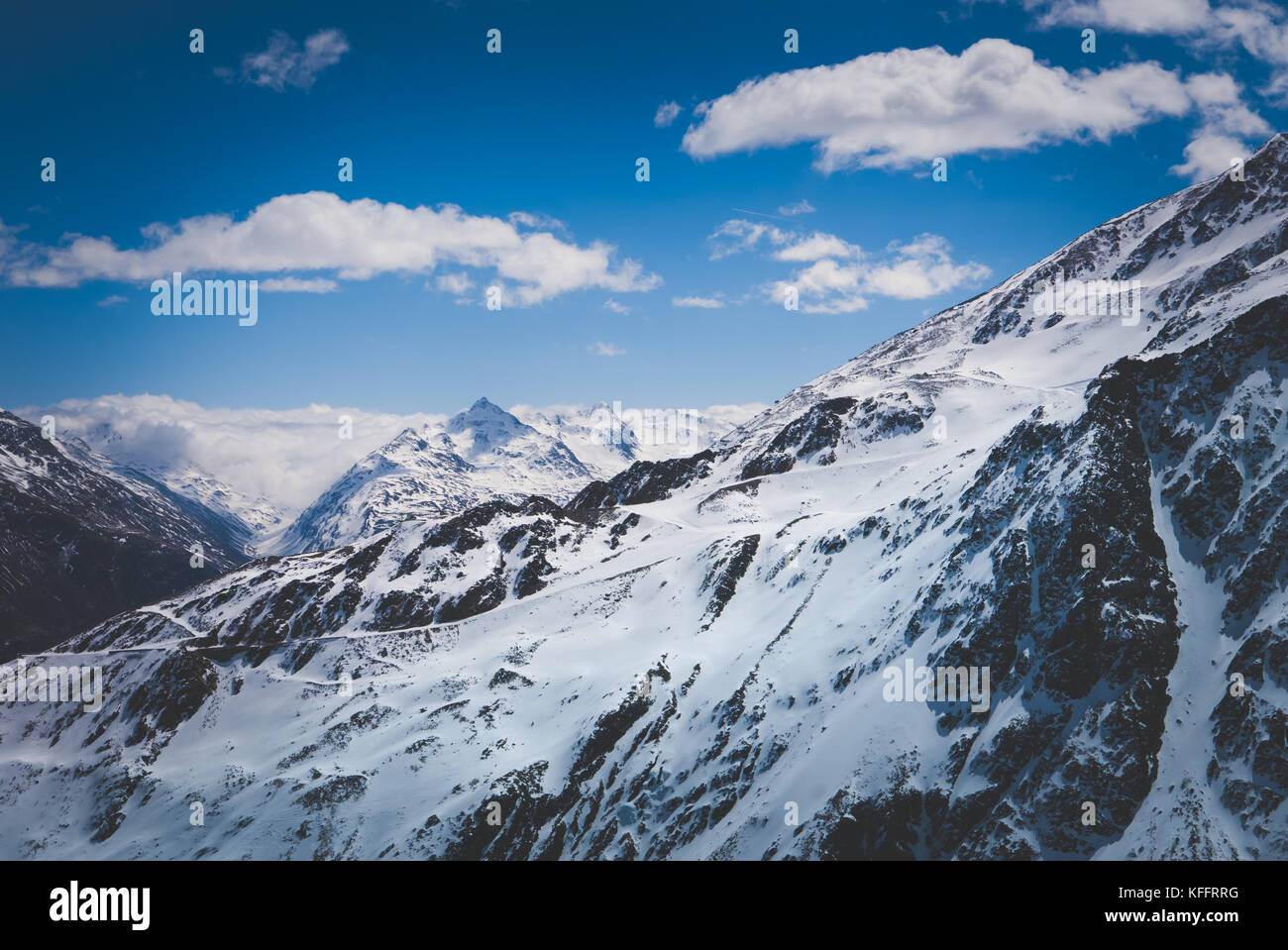 Pente alpine en hiver Banque D'Images