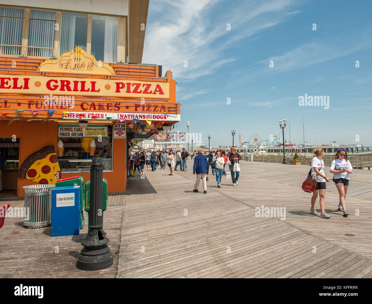 Sur le Boardwalk à Atlantic City, New Jersey, USA Banque D'Images