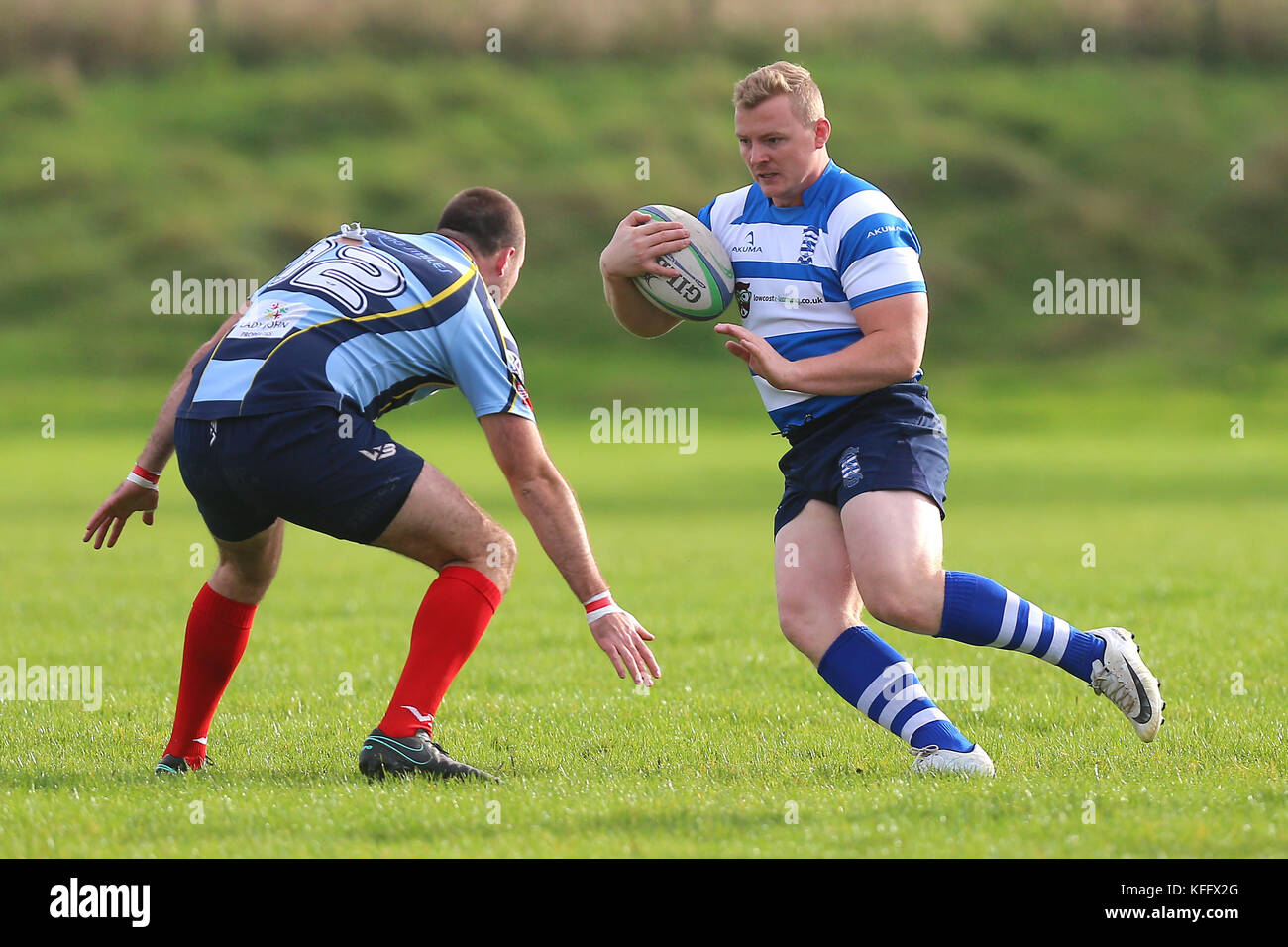 Old Cooperians RFC vs Wanstead RFC, Londres 2 North East Division Rugby Union à la Coopers Company et Coborn School le 28 octobre 2017 Banque D'Images