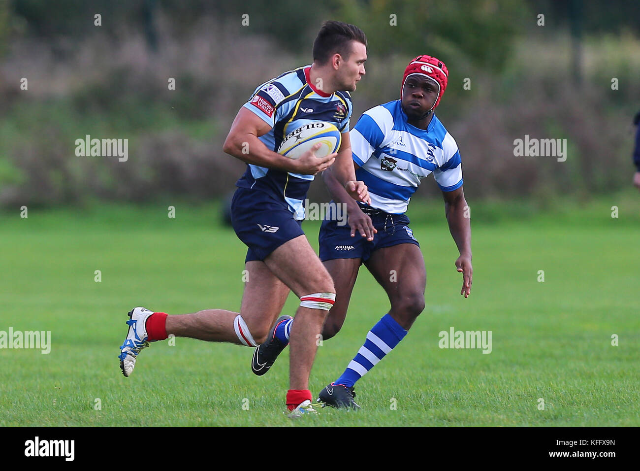 Old Cooperians RFC vs Wanstead RFC, Londres 2 North East Division Rugby Union à la Coopers Company et Coborn School le 28 octobre 2017 Banque D'Images