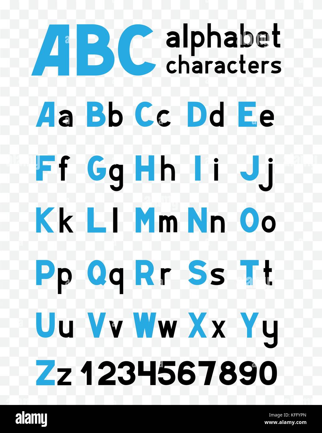 Alphabet sur fond transparent Illustration de Vecteur