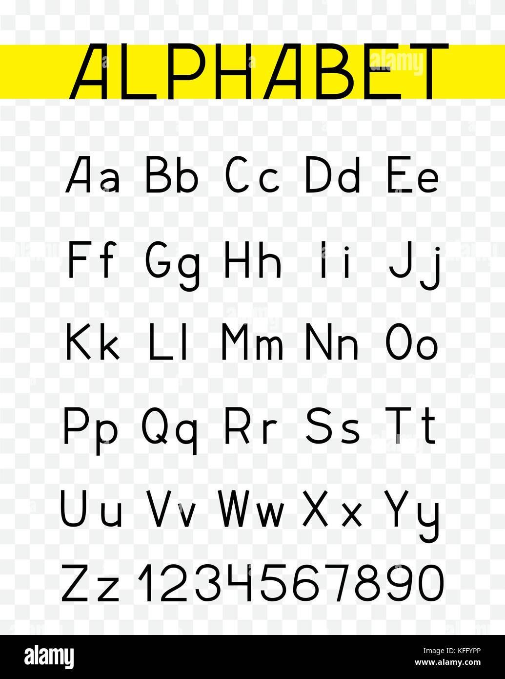 Police de caractères de l'alphabet Illustration de Vecteur