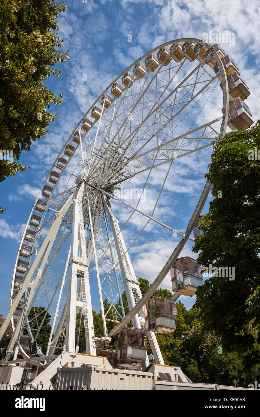 La Hongrie, Budapest, Grande Roue appelé Œil de Budapest, 65 mètres Banque D'Images