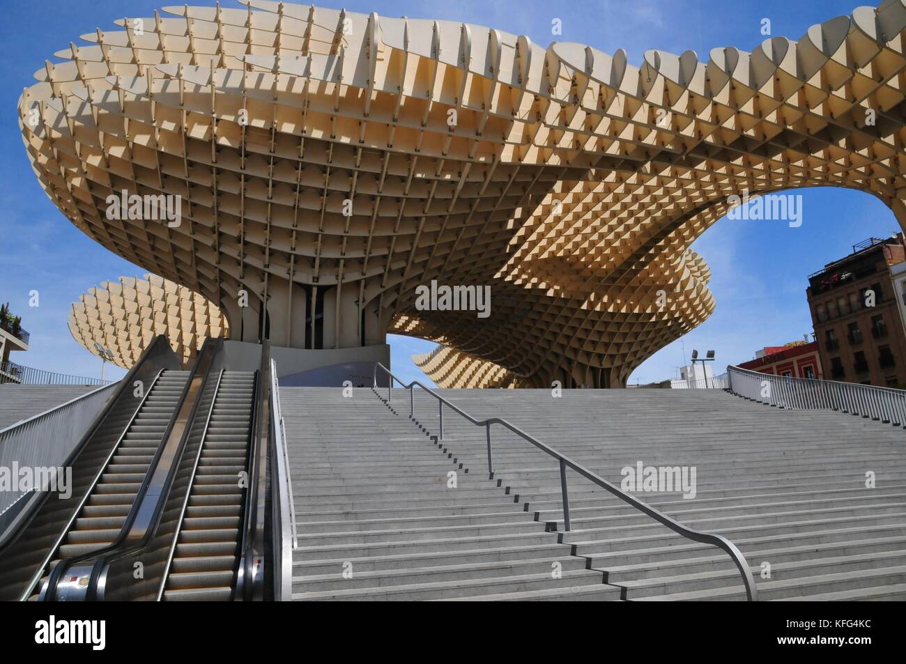 Metropol parasol géant, structure en bois à Séville, Espagne. Banque D'Images