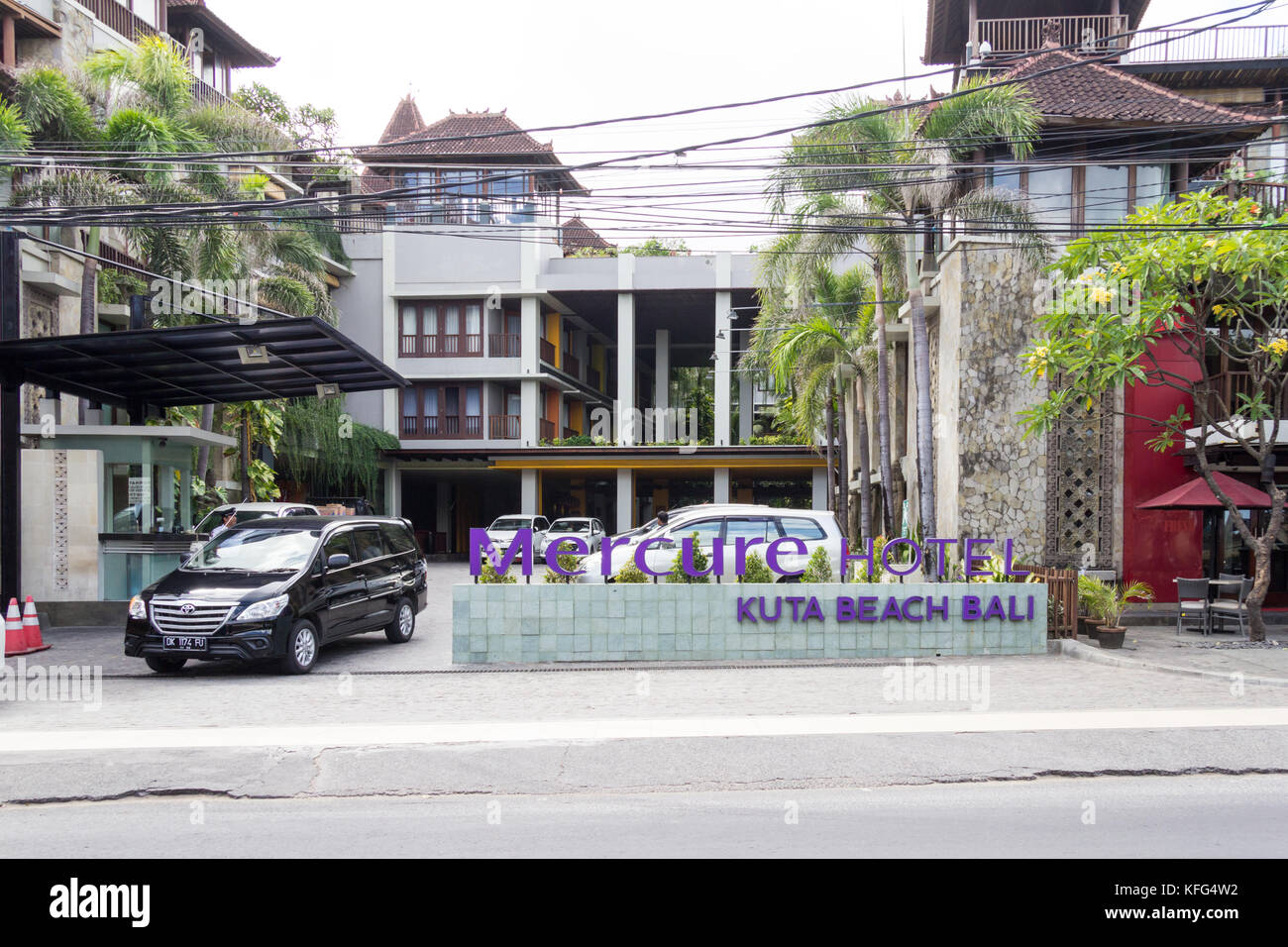 Entrée de l'hôtel Mercure, la plage de Kuta, Bali, Indonesiahotel, Banque D'Images