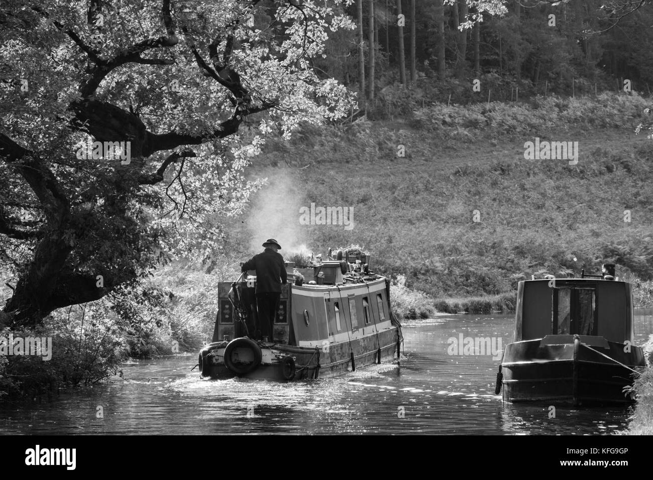 Personnel et Canal, près de Worcester Kinver, Staffordshire, England, UK Banque D'Images