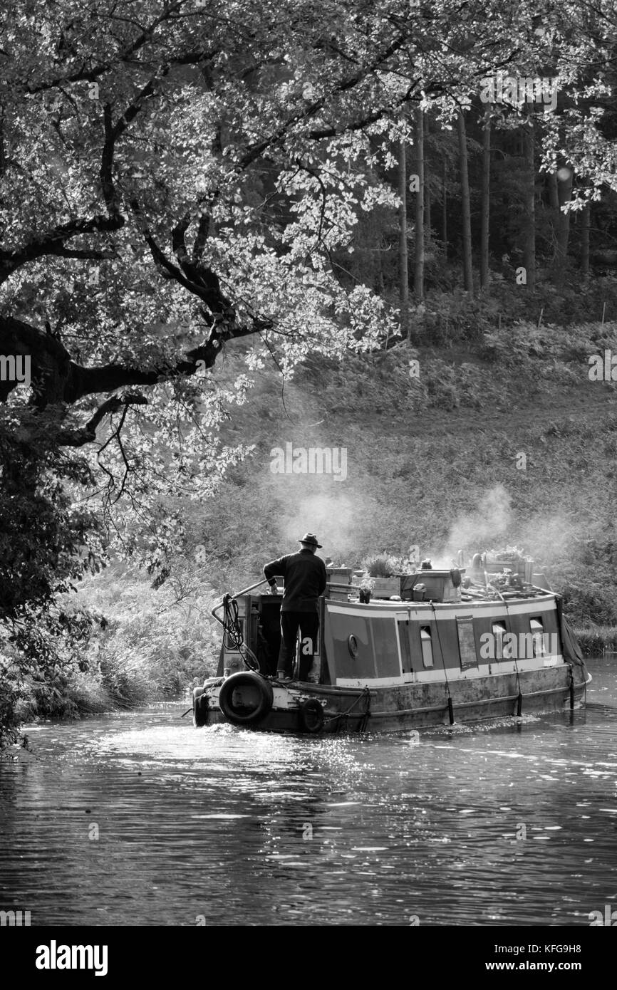 Personnel et Canal, près de Worcester Kinver, Staffordshire, England, UK Banque D'Images