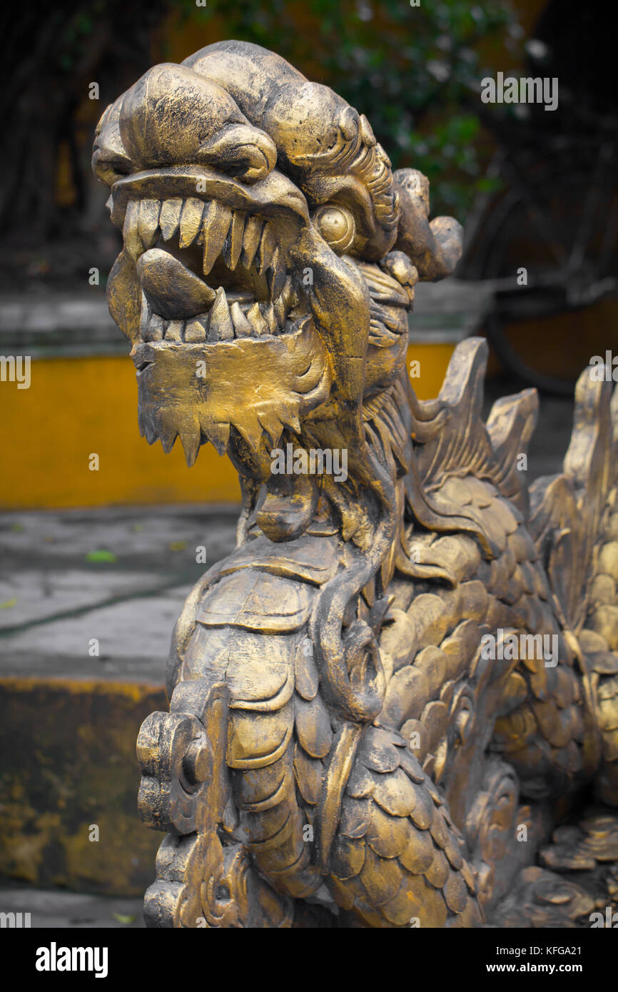 Dragon gardien du temple chinois Banque D'Images