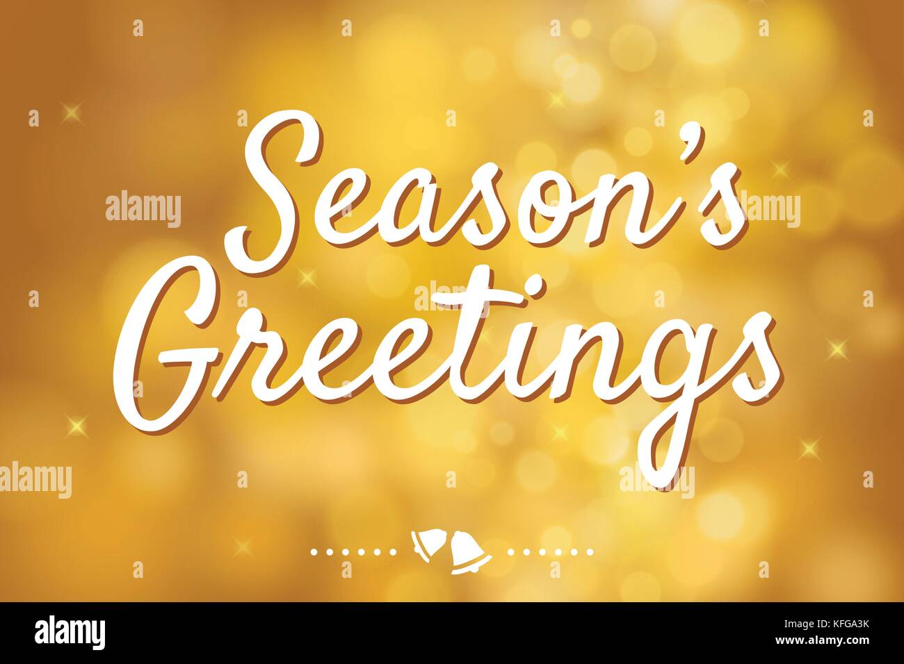 Joyeuses fêtes avec arrière-plan flou d'or pour thème de Noël Illustration de Vecteur