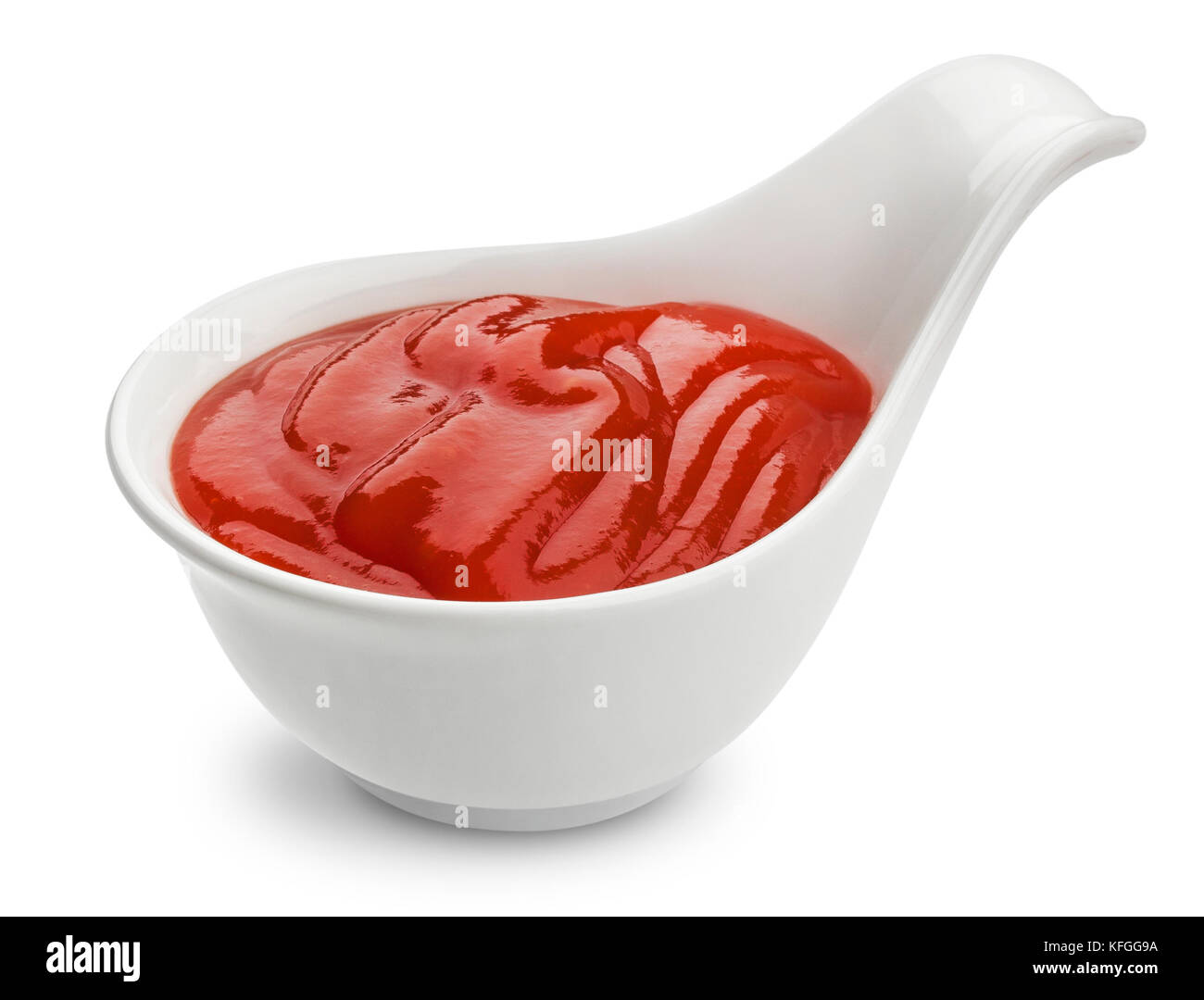 Bol de ketchup isolé sur fond blanc Banque D'Images