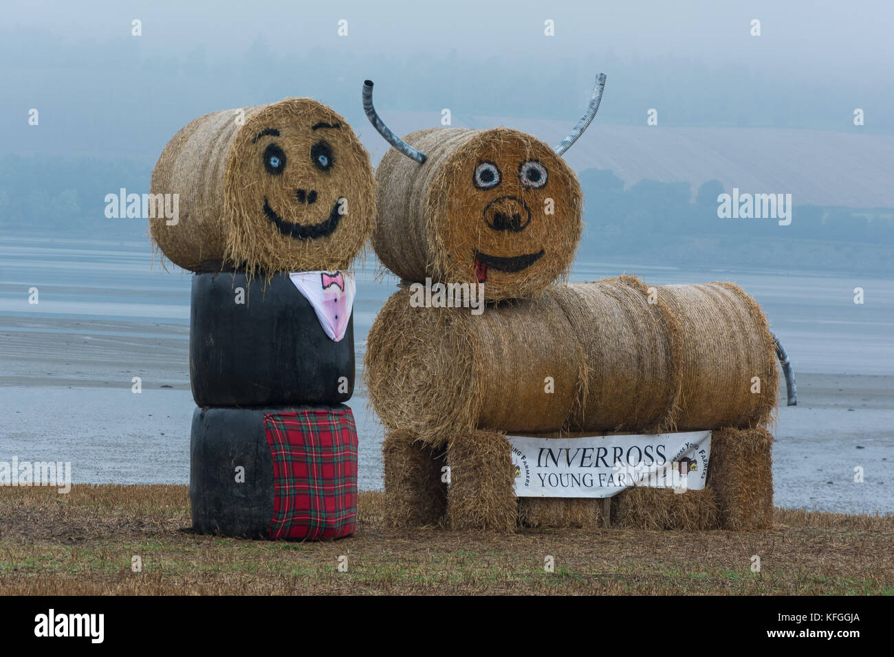 Art de balle de paille, pont cromarty, Black Isle, Ross shire Banque D'Images