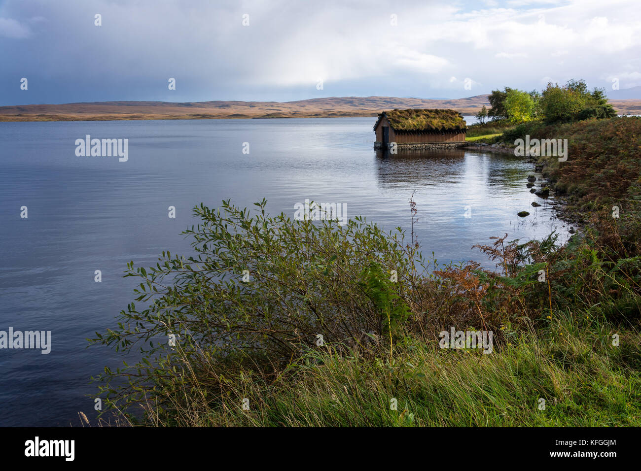 Loch loyal boatshed, Sutherland, Scotland, united kingdom Banque D'Images