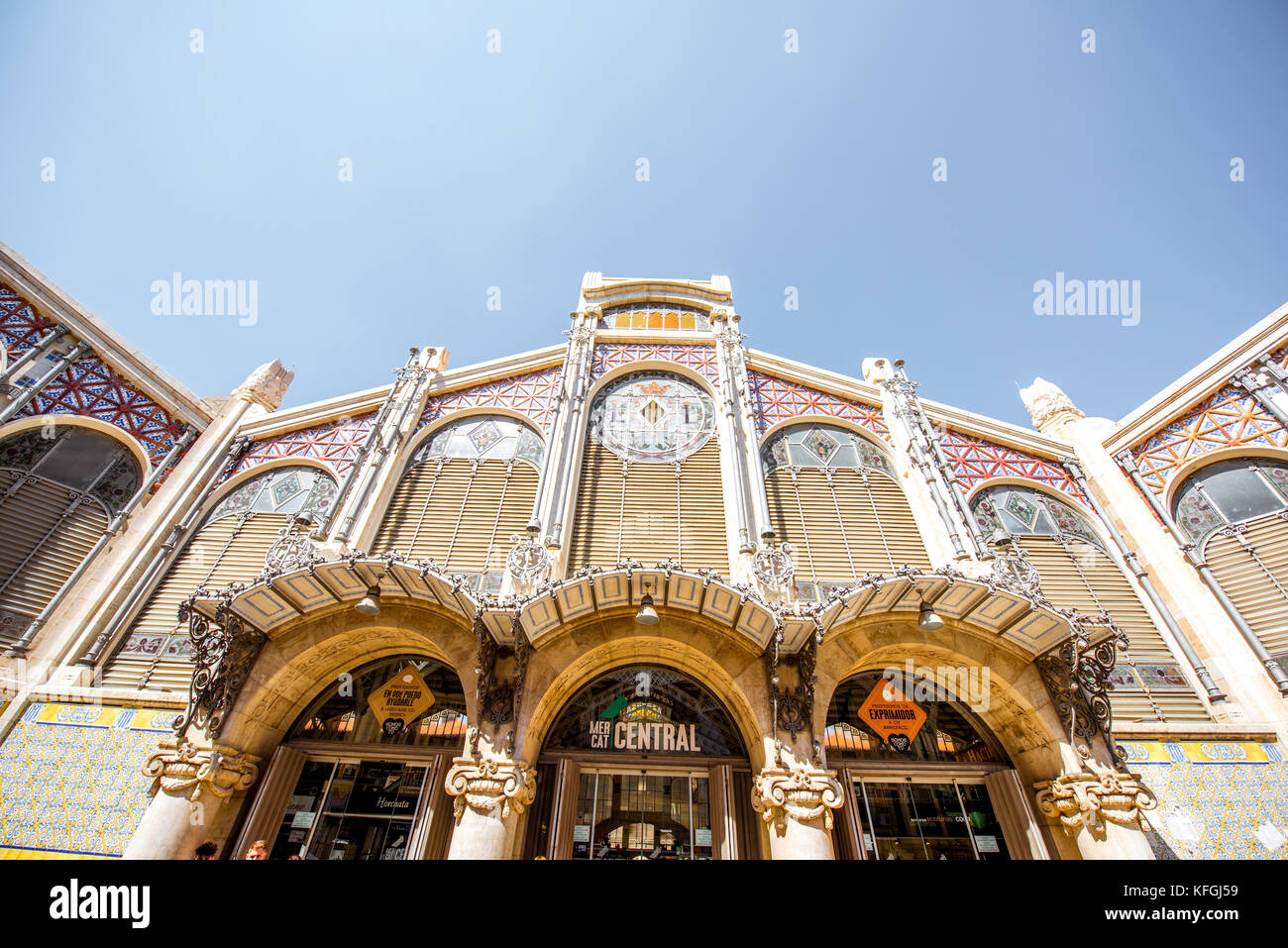 Marché alimentaire central à Valence Banque D'Images