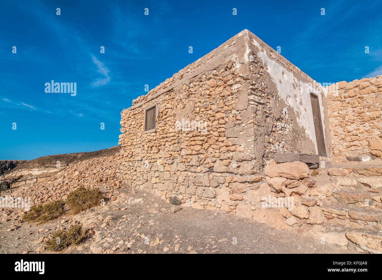 Vieux bâtiment à proximité des grottes d'Ajuy, Ajuy, Fuerteventura, Îles Canaries, Espagne Banque D'Images