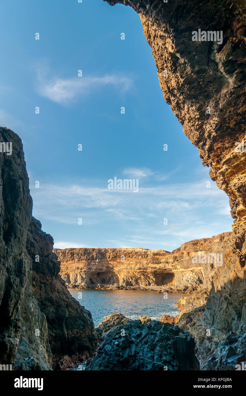 Les grottes de Ajuy vu de l'entrée, Fuerteventura, Îles Canaries, Espagne Banque D'Images