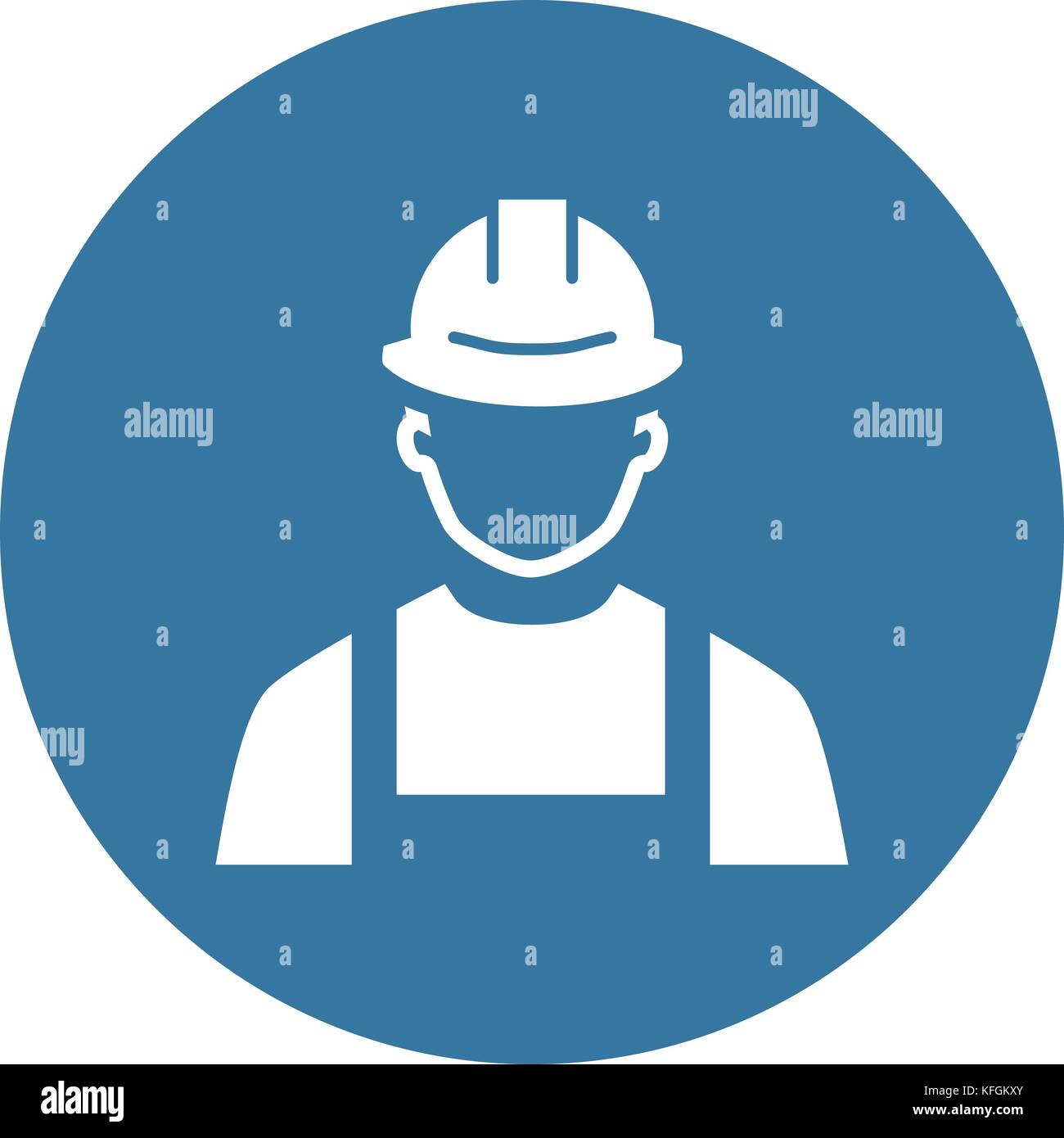 Icône de l'ingénieur. L'homme à Hard Hat. Symbole Buider. Illustration de Vecteur