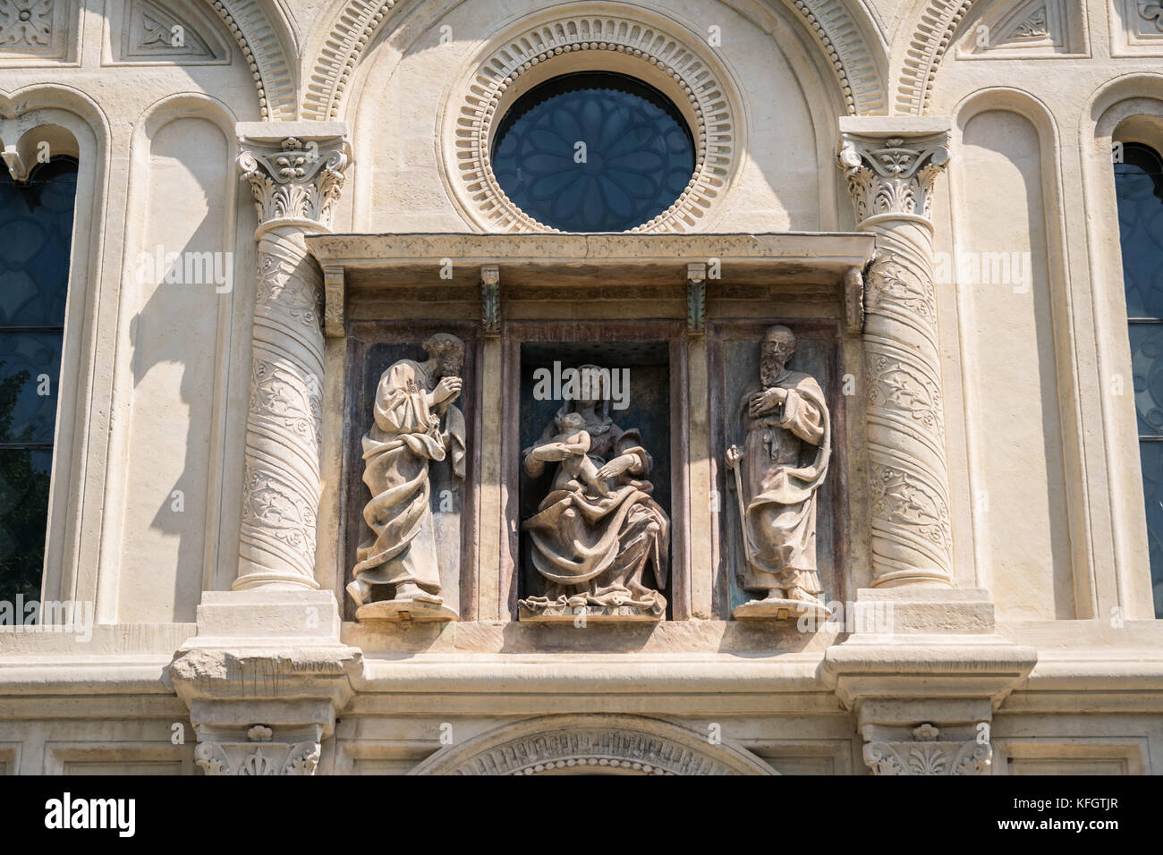 Détail de l'église de Notre Dame des miracles à lonigo, l'Italie est un exemple de l'architecture gothique et renaissance. Banque D'Images