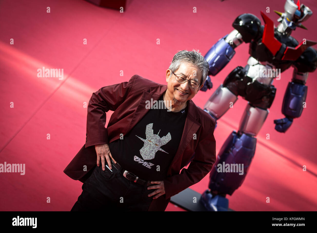 Rome, Italie. 28 octobre 2017. G ? Nagai marche un tapis rouge pour 'Mazinger Z Infinity' lors du 12ème Festival du film de Rome à l'Auditorium Parco Della Musica le 28 octobre 2017 à Rome, Italie. Crédit : Andrea Ronchini/Pacific Press/Alay Live News Banque D'Images