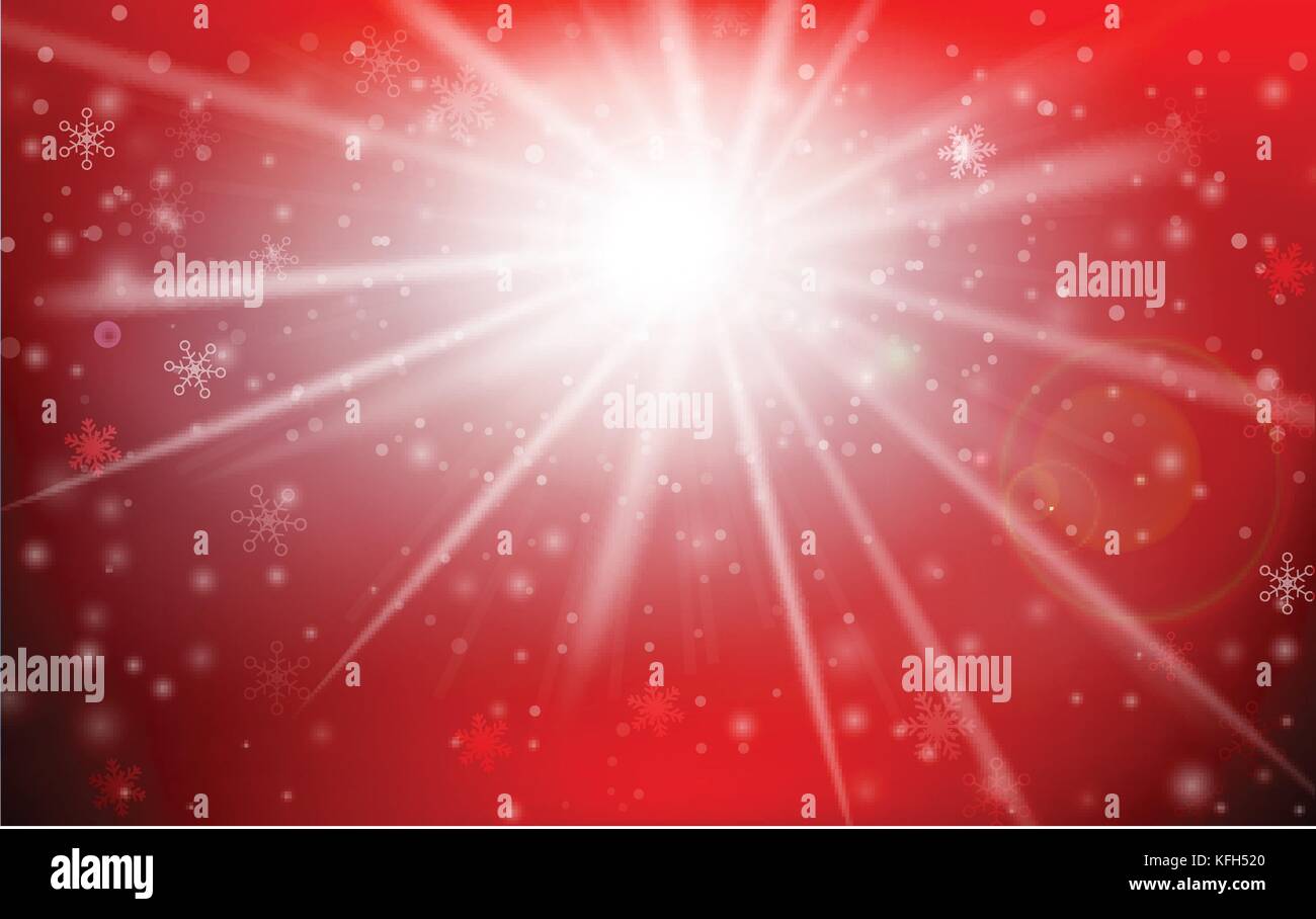 Hiver flocon neige tomber dans la neige et d'éclairage de plancher sur fond abstrait rouge pour la promotion de la célébration de l'hiver et Noël avec copie espace et Illustration de Vecteur