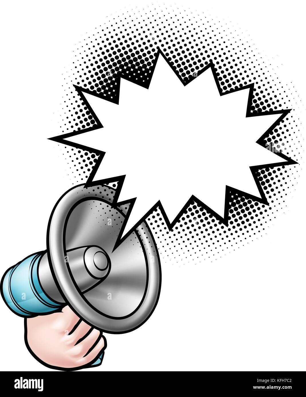 Mégaphone Comic Book Speech Bubble Illustration de Vecteur