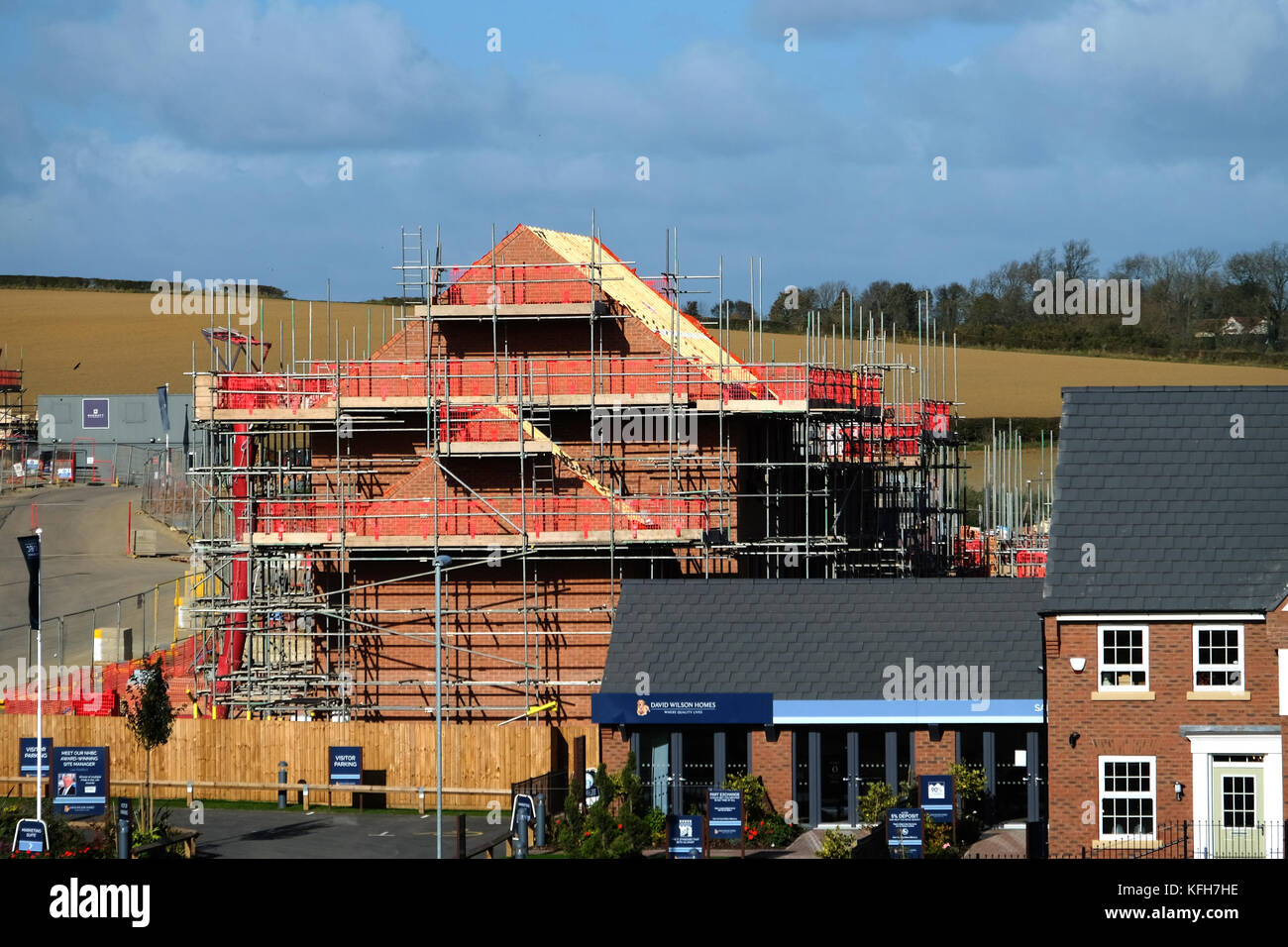 Construction d'une nouvelle maison. Grantham, Lincolnshire, Angleterre, Royaume-Uni. Banque D'Images