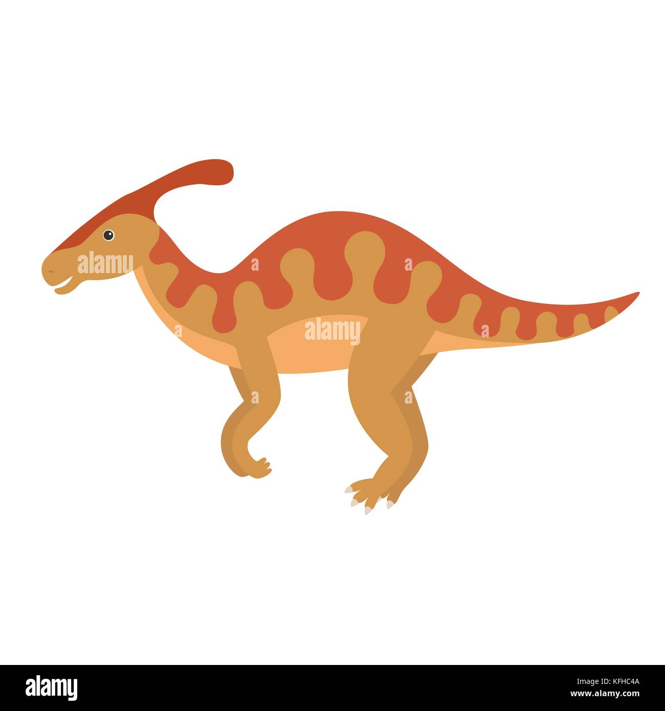 Vector illustration de dinosaure parasaurolophus cartoon. Illustration de Vecteur