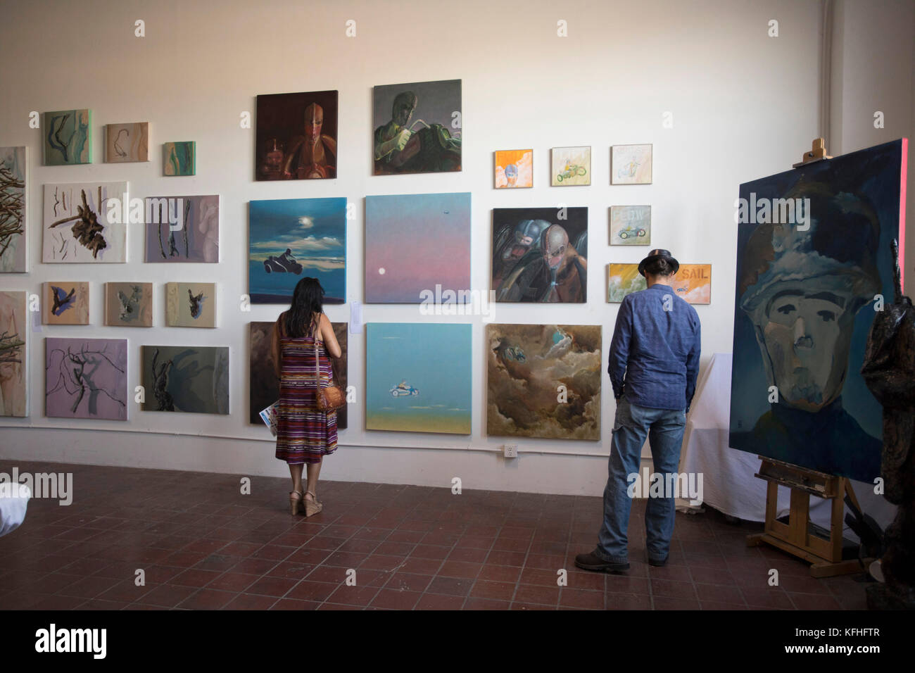 La Brasserie Brasserie Promenade artistique, colonie d'Art, Los Angeles, Californie, USA Banque D'Images