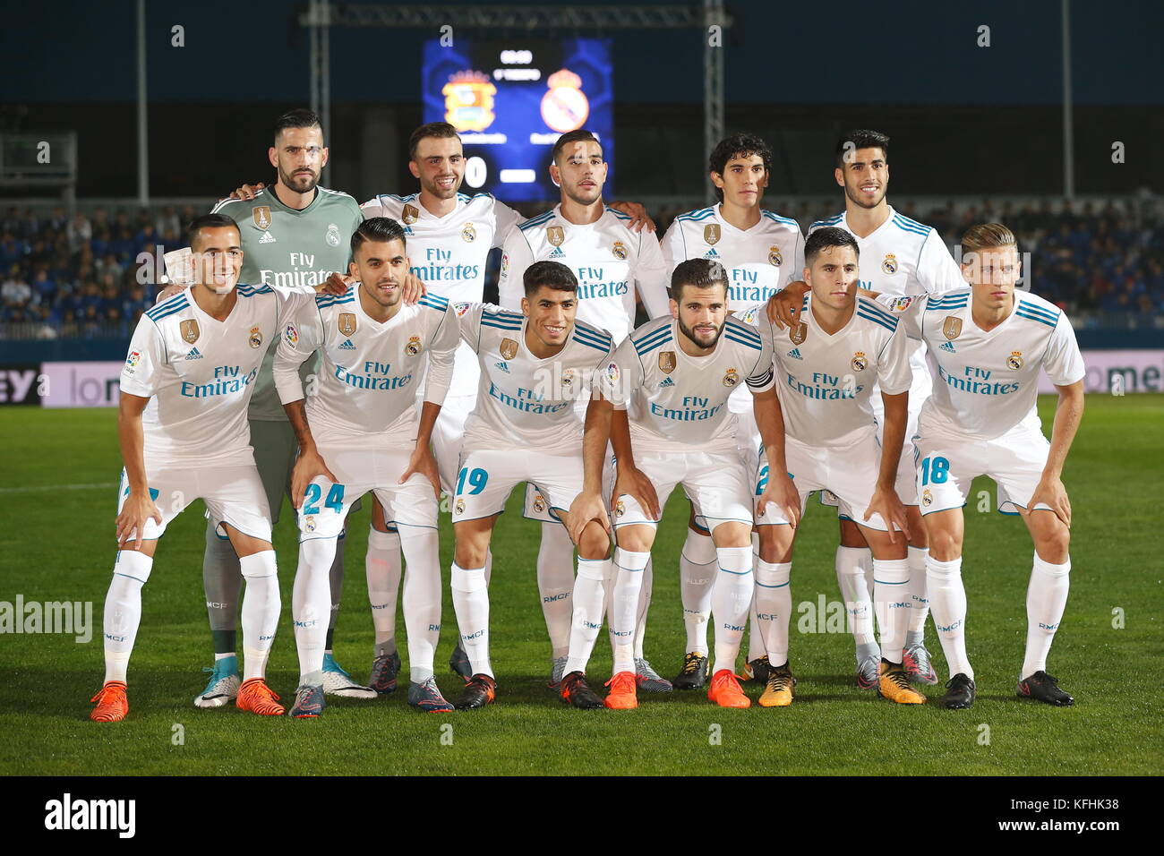 Fuenlabrada, Espagne. 26 octobre 2017. Real Madrid Team line-up (Real) Football/Football : Espagnol 'Copa del Rey' match entre CF Fuenlabrada 0-2 Real Madrid CF à l'Estadio Fernando Torres à Fuenlabrada, Espagne . Crédit : Mutsu Kawamori/AFLO/Alamy Live News Banque D'Images