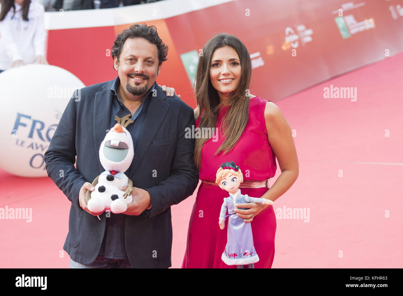 Rome, Italie. 29 Oct, 2017. Enrico Brignano et Serena Rossi pendant le tapis rouge de gelée au 12e Festival du Film de Rome : Silvia Crédit Gerbino/Alamy Live News Banque D'Images