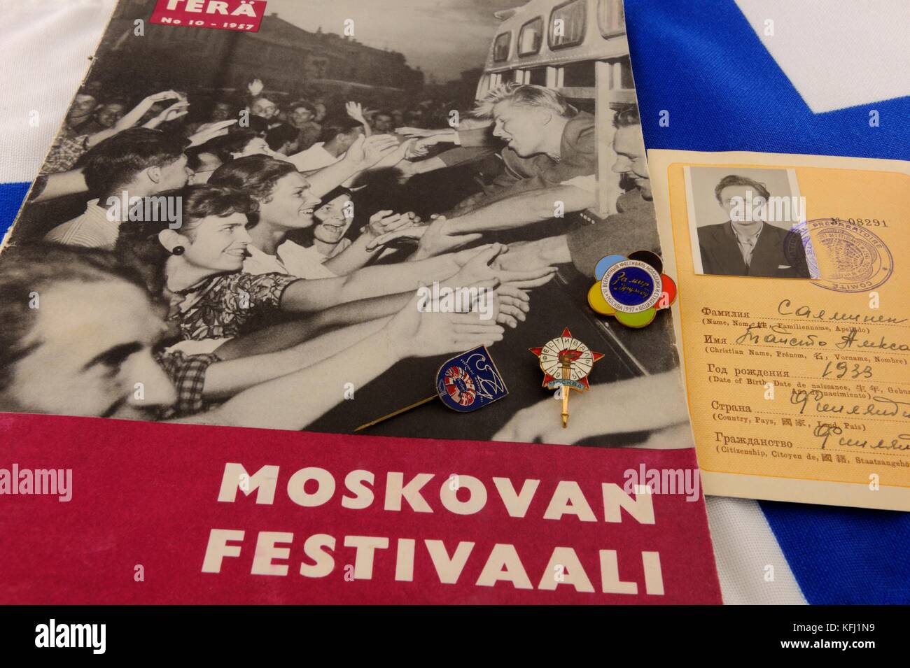 Le 6e festival mondial de la jeunesse et des étudiants, en 1957, se sont tenues à Moscou, Union soviétique. Le festival a eu lieu régulièrement depuis 1947 en tant qu'événement de Banque D'Images