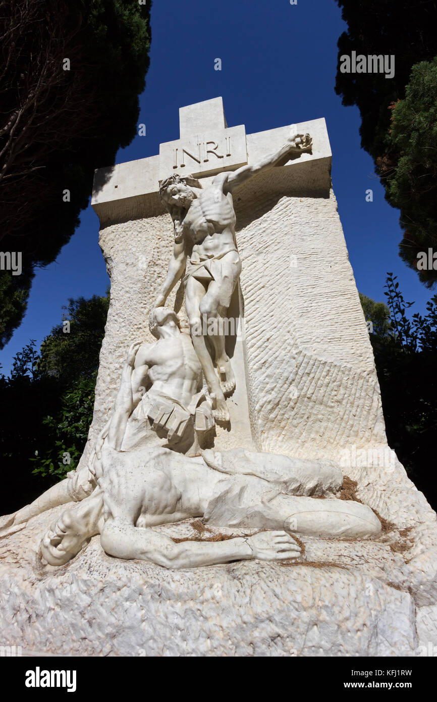 Monument aux morts dans le cimetière militaire d'Aquileia, italie Banque D'Images