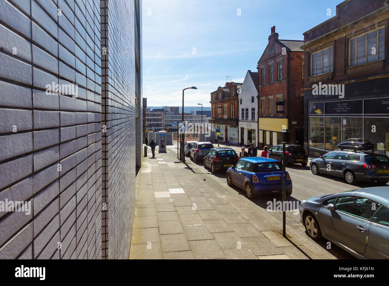 Démolition de l'hôtel Grosvenor House à partir du haut de la rue Cambridge, mai 2017, Sheffield, Royaume-Uni Banque D'Images