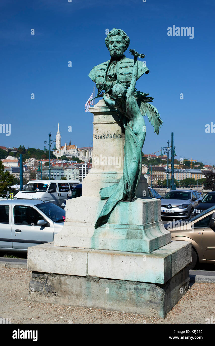 Szarvas Gábor (nyelvész), linguiste célèbre pour la culture de la langue hongroise - statue, buste, memorial Banque D'Images