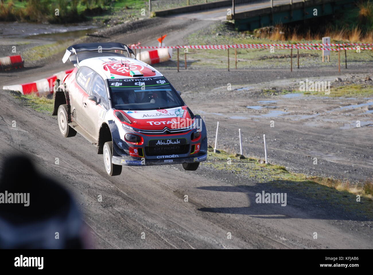 Craig Breen dans la Citroën C4 à Wales Rally GB 2017 Banque D'Images