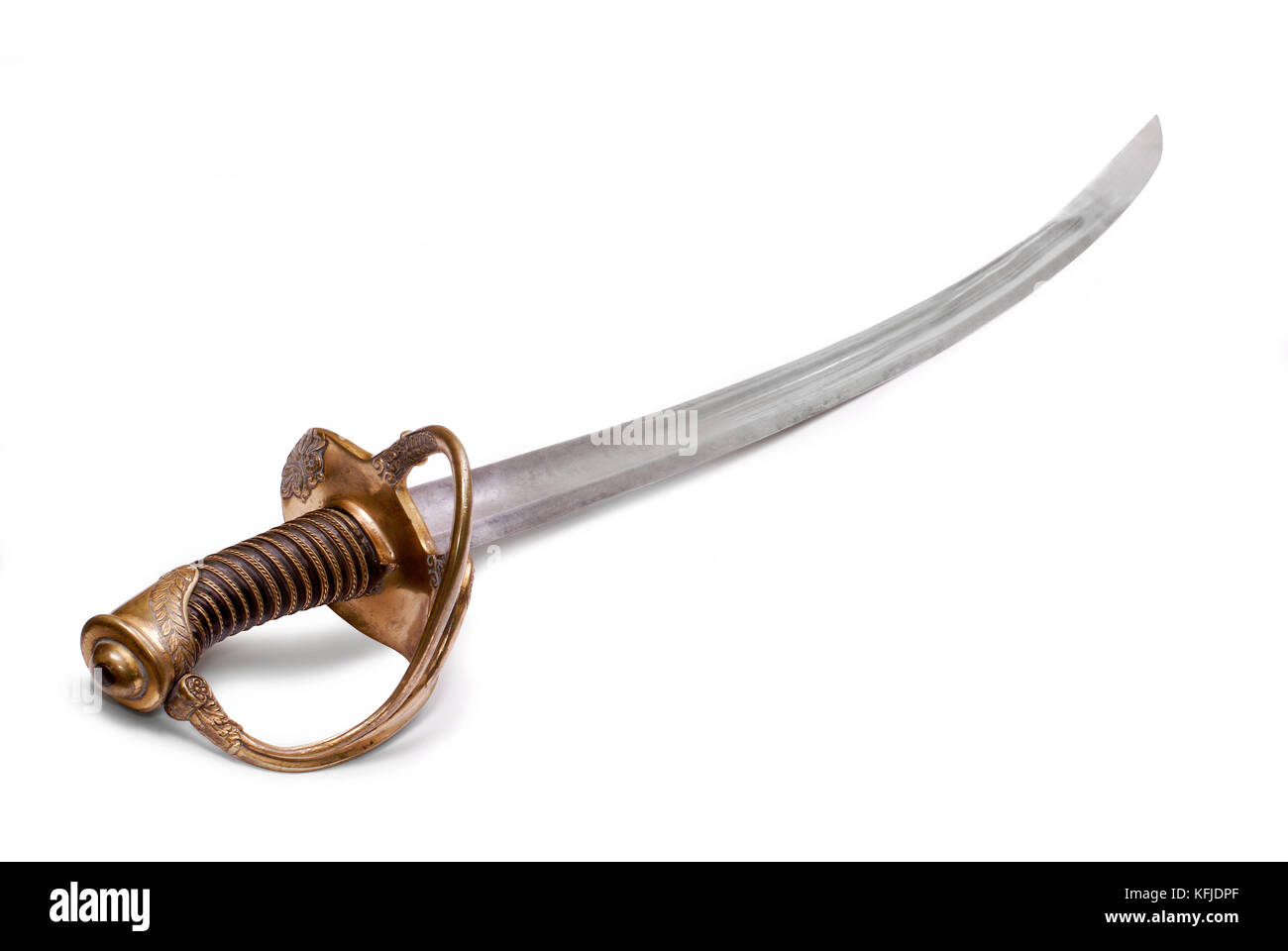 Officier français sabre de cavalerie légère (light horse) (modèle de 1822). France. isolé sur fond blanc. Banque D'Images