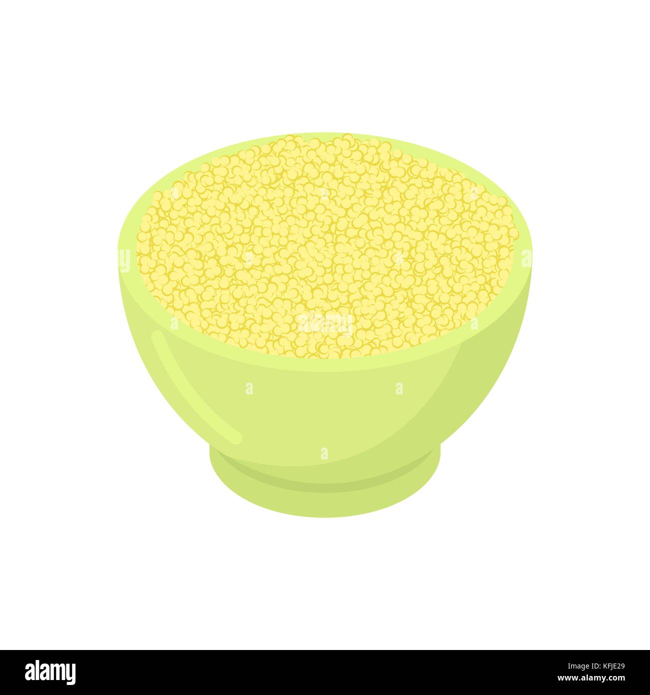 Bol de gruau couscous isolés. Des aliments sains pour le petit déjeuner. vector illustration Illustration de Vecteur