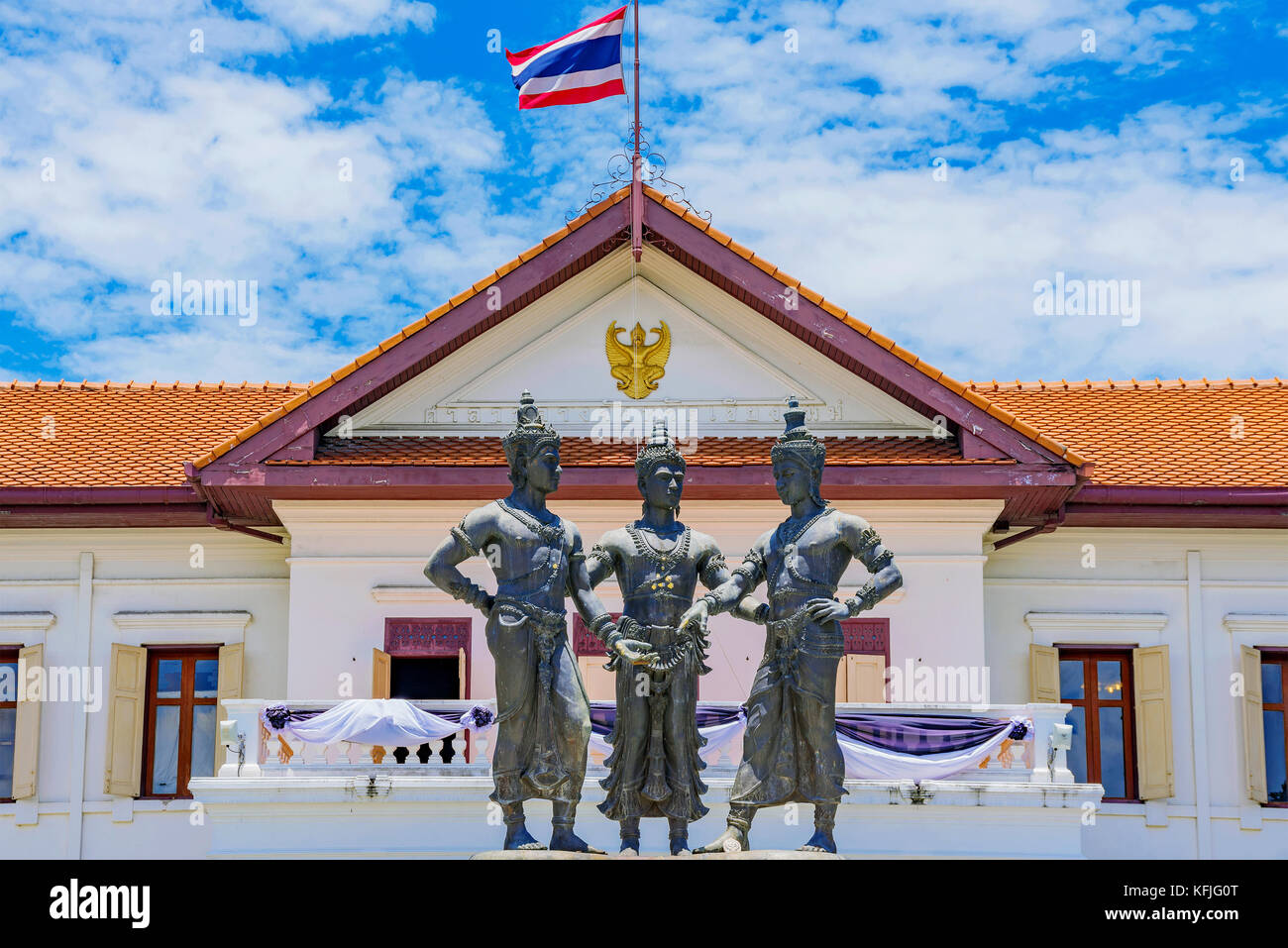 Monument aux trois rois à chiang mai Banque D'Images