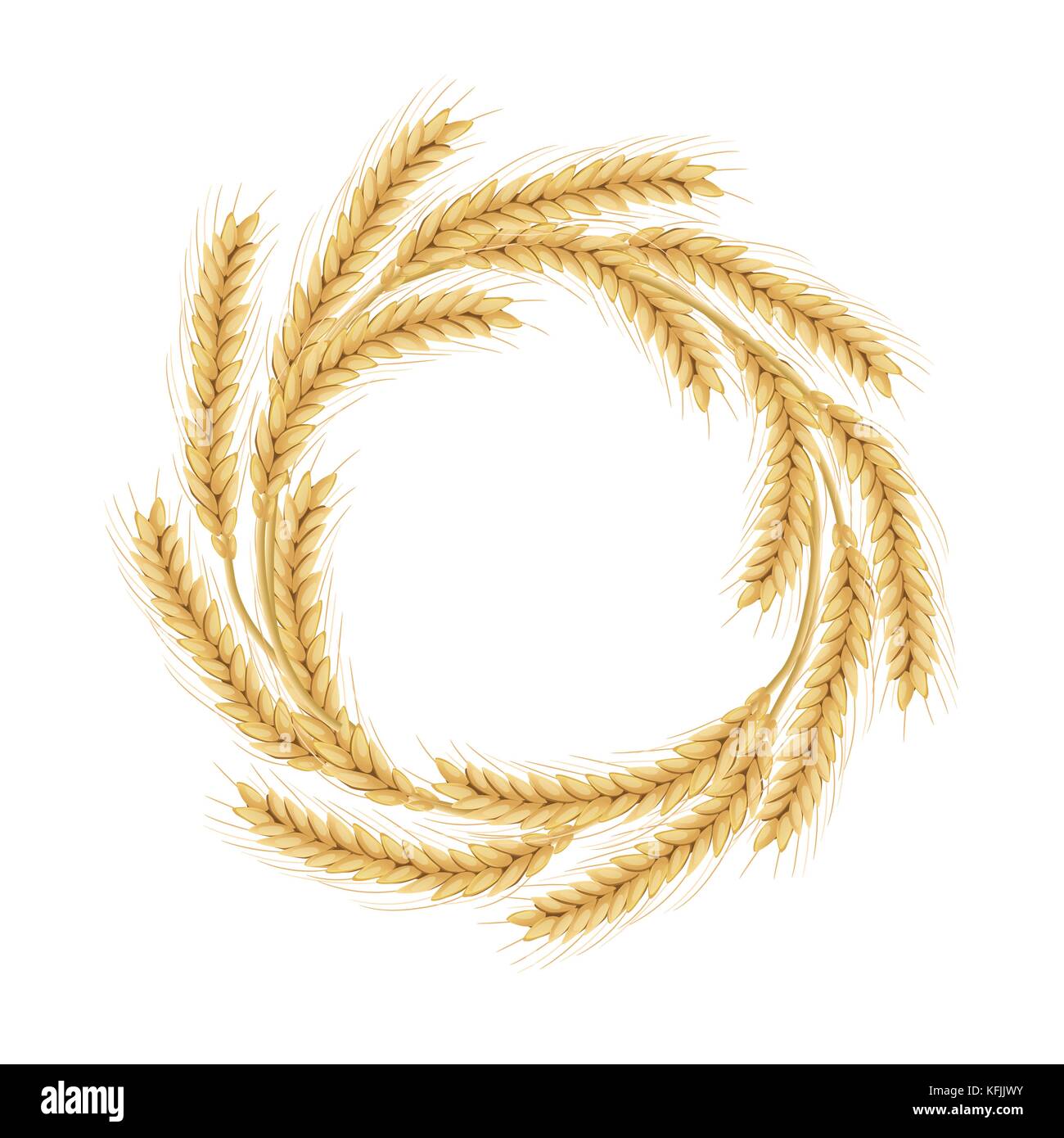 Guirlande faite de blé. concept de produits biologiques label, la récolte et l'agriculture locale, de céréales, de boulangerie. Illustration de Vecteur