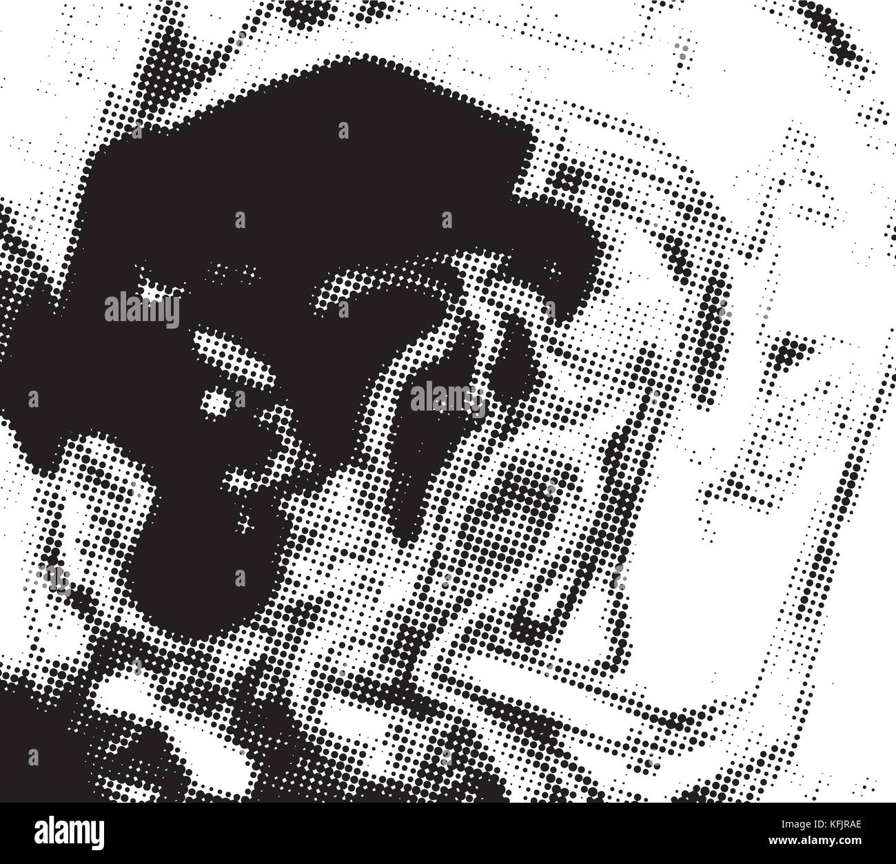 Le noir et blanc grunge texture. abstract background. vector halftone pattern. Illustration de Vecteur