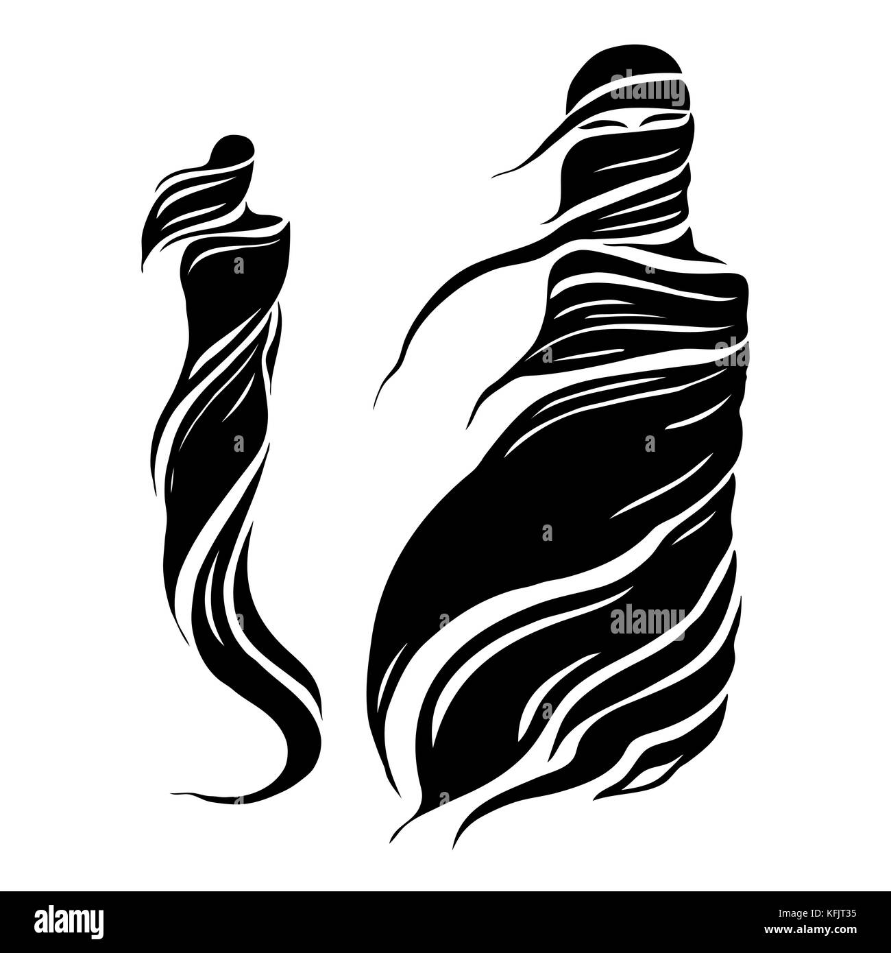 Résumé des silhouettes d'orient. fille belle femme musulmane. vector illustration de mode arrière-plan blanc. Illustration de Vecteur