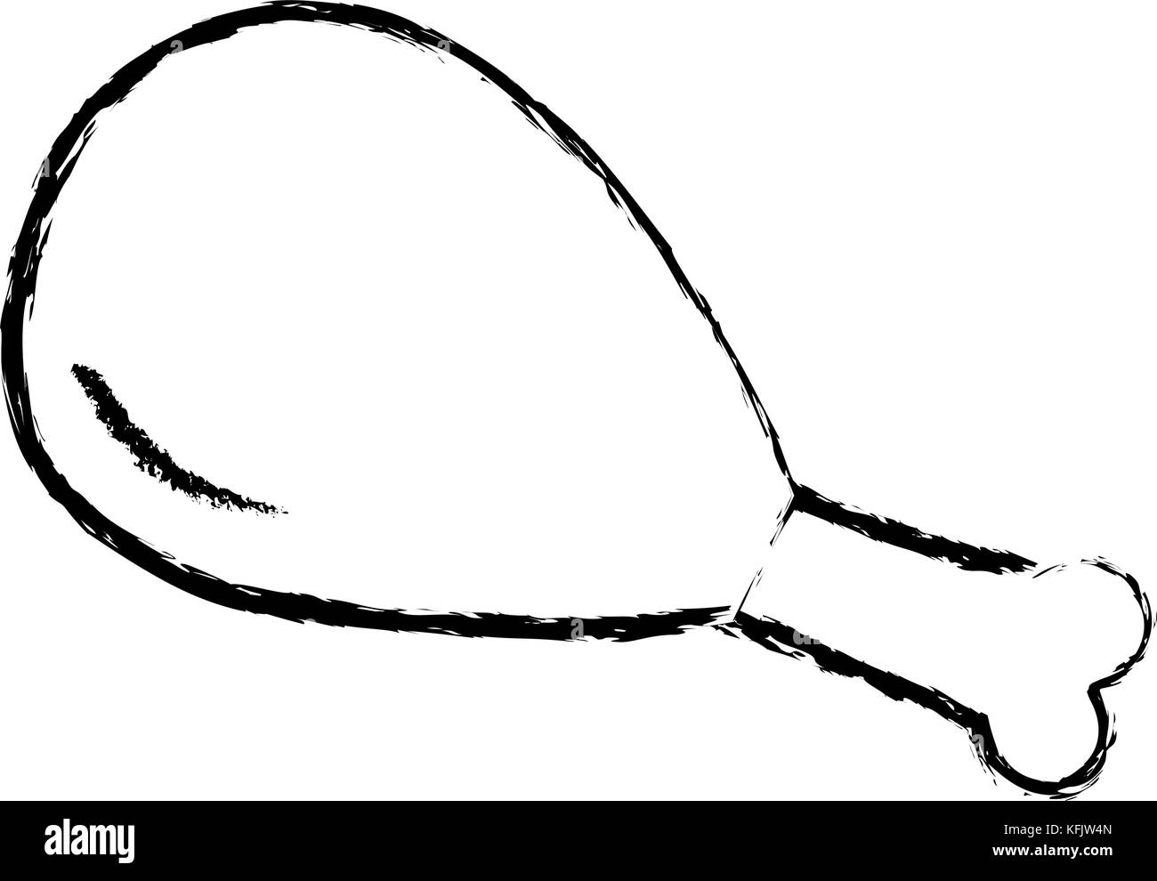 Figure cuisse de poulet rôti resh food Illustration de Vecteur