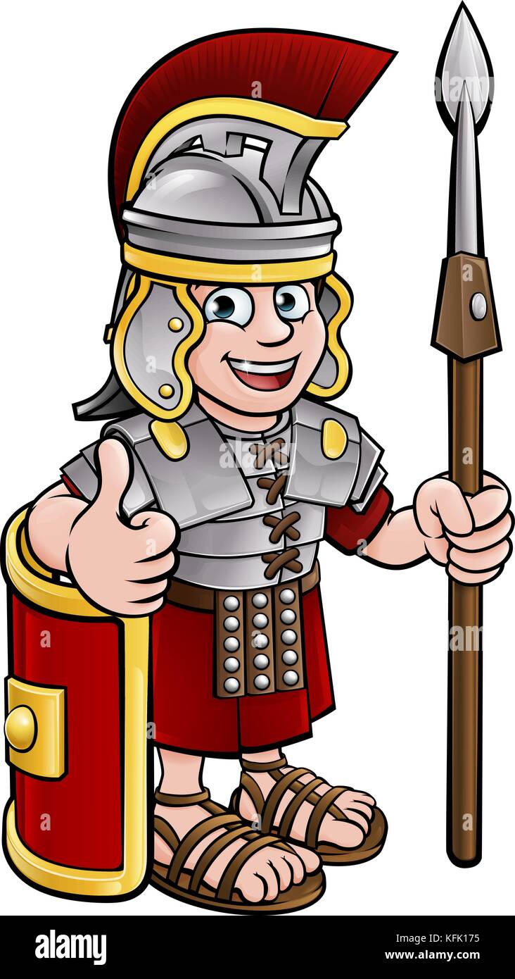 Personnage de dessin animé Roman Soldier Illustration de Vecteur
