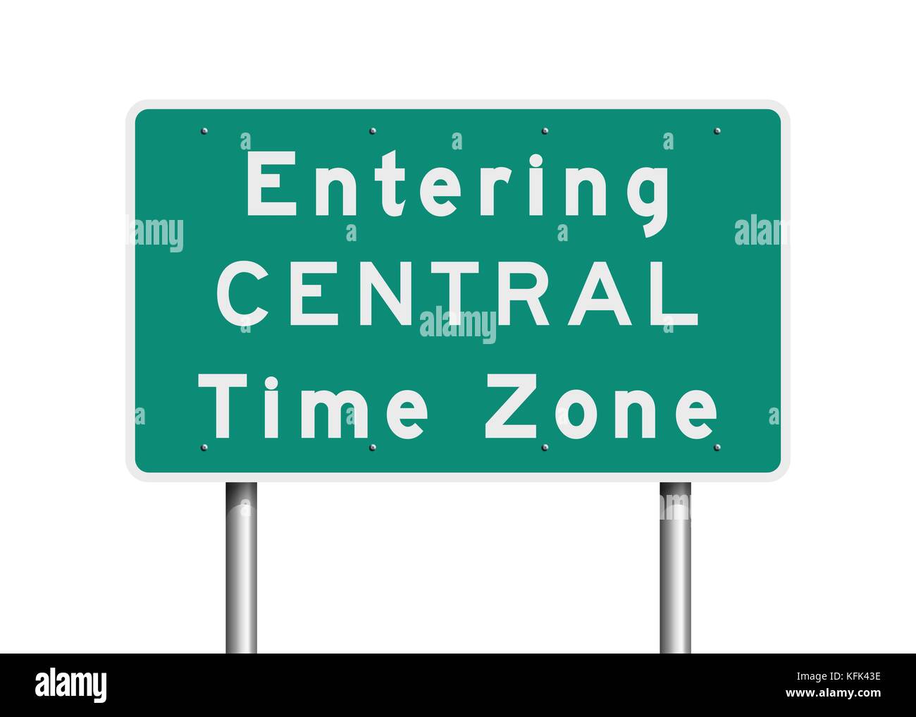 Vector illustration d'entrer dans la zone temps central road sign Illustration de Vecteur